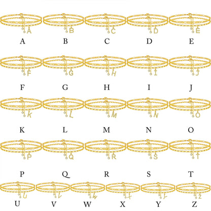 Ankle Bracelets for Women Dainty Chain Initial Pendant Anklets Set Hypoallergenic A-Z Gifts for Girls Trendy Adjustable Size Waterproof Costume Accessories